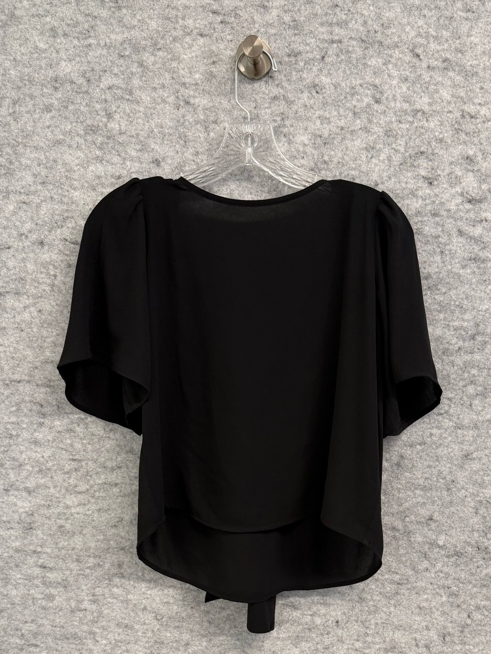 LOFT Black Flutter Sleeve Blouse